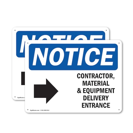 Signmission Contractor Material And Equipment, 10 in W x Rectangle, Plastic OS-2PACK-NS-P-710-L-10819